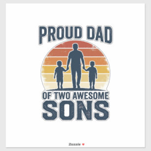 Proud Dad of Two Awesome Sons Vintage Shirt Design