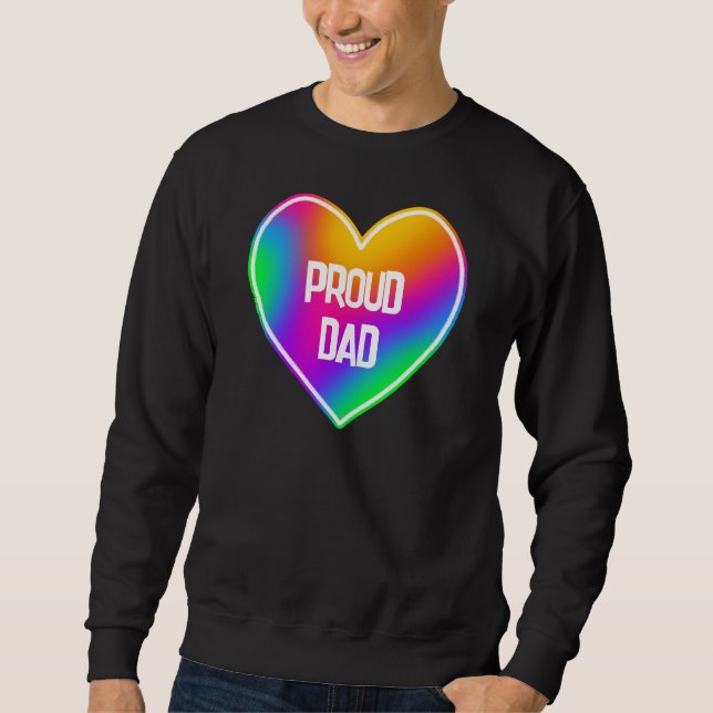 Proud Dad Rainbow Heart Men's Sweatshirt (Front)