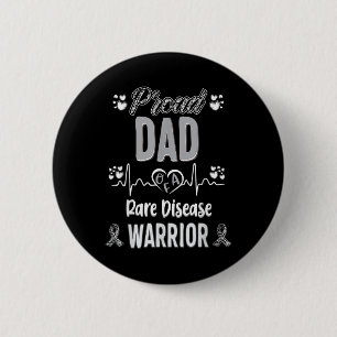 Proud Dad Rare Disease Warrior Awareness Ribbon Ze 6 Cm Round Badge