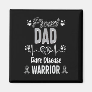 Proud Dad Rare Disease Warrior Awareness Ribbon Ze Magnet