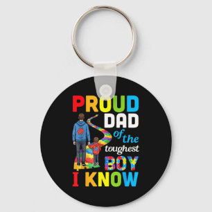 Proud Dad Toughest Boy I Know Autism Puzzle Path F Key Ring
