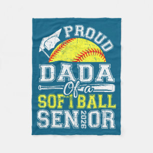 Proud Dada 2026 Senior Softball Design Fleece Blanket