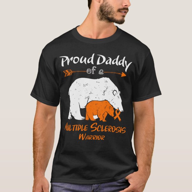 Proud Daddy Bear Multiple Sclerosis Awareness T-Shirt (Front)