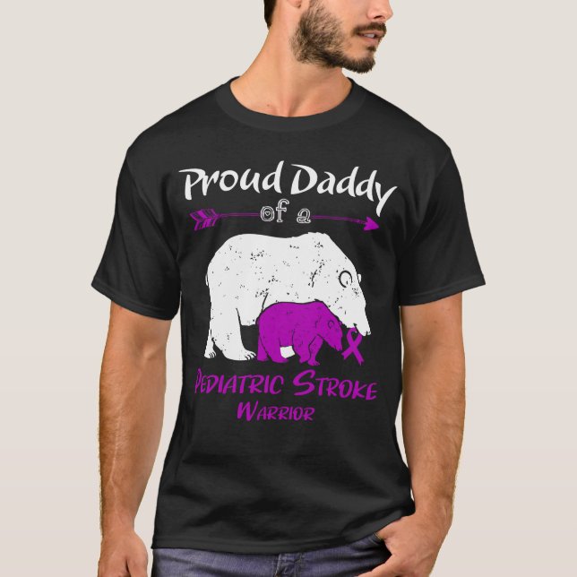 Proud Daddy Bear Paediatrics Stroke Awareness T-Shirt (Front)