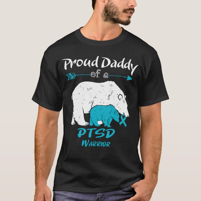 Proud Daddy Bear PTSD Awareness T-Shirt (Front)