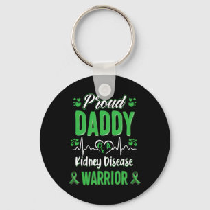 Proud Daddy Kidney Disease Warrior Awareness Ribbo Key Ring