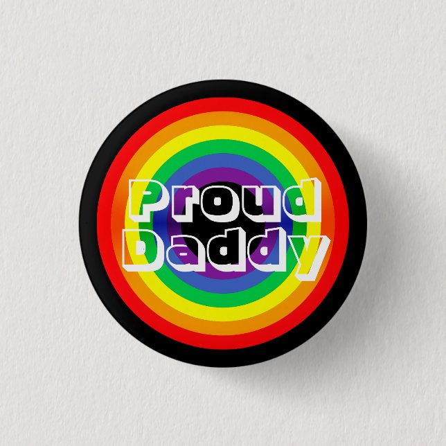 Proud Daddy LGBT Rainbow 3 Cm Round Badge (Front)