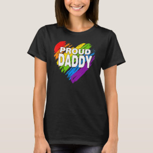 Proud Daddy Lgbt Rainbow Gay Flag Pride Father's T-Shirt