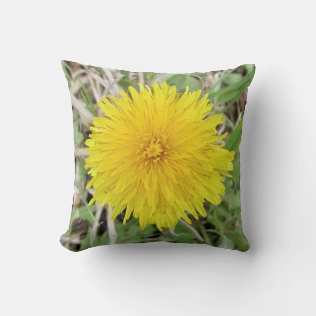Proud Dandelion Flower. Cushion (Front)