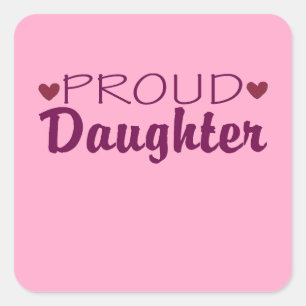 Proud daughter cute heart stickers