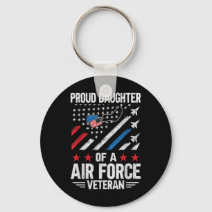 Proud Daughter Of A Air Force Veteran Daughter Vet Key Ring