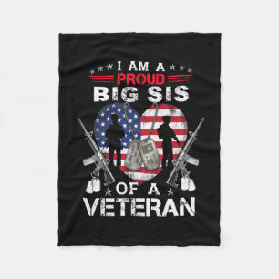 Proud daughter of a veteran - flag patriotic fleece blanket