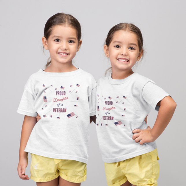 Proud Daughter of a Veteran | Patriotic Flag  Baby T-Shirt (Creator Uploaded)