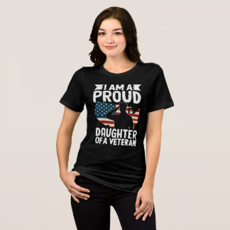 Proud Daughter Of A Veteran Patriotic Military Dad Tri-Blend Shirt