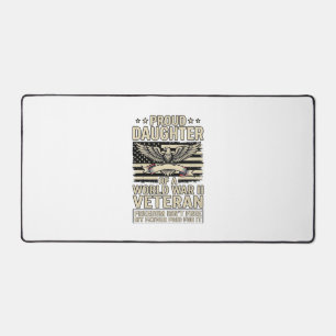 Proud Daughter of a World War II Veteran Shirt Des Desk Mat