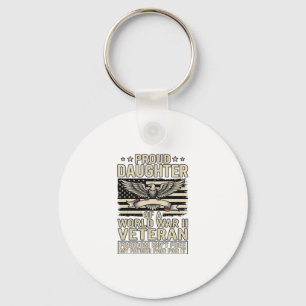 Proud Daughter of a World War II Veteran Shirt Des Key Ring