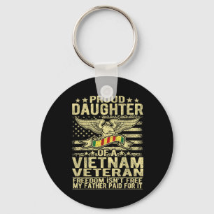 Proud Daughter Of Vietnam Veteran Us Flag Military Key Ring