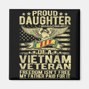 Proud Daughter Of Vietnam Veteran Us Flag Military Magnet