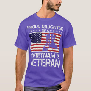 Proud Daughter Of Vietnam Veteran US Flag Veteran T-Shirt