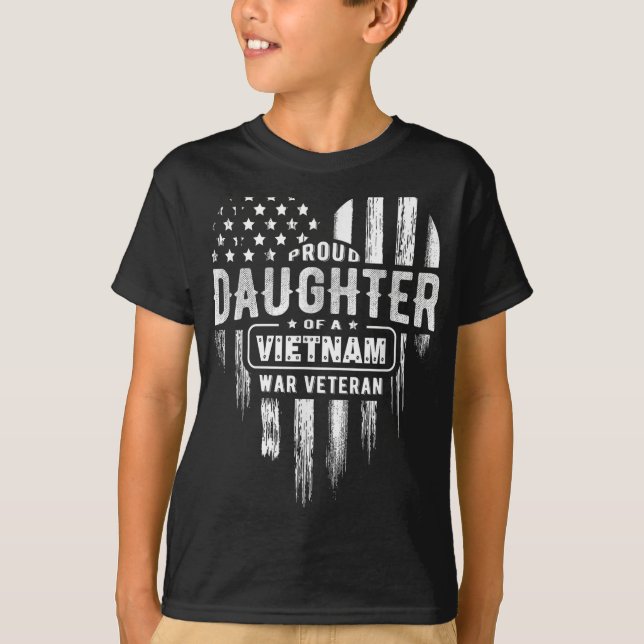 Proud Daughter Vietnam Vet Dad Veterans Day Americ T-Shirt (Front)