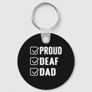 Proud deaf dad ASL Hand gesture deaf awareness Key Ring