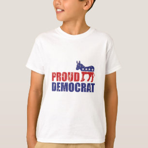 Proud Democrat Donkey Distressed Tan T-Shirt