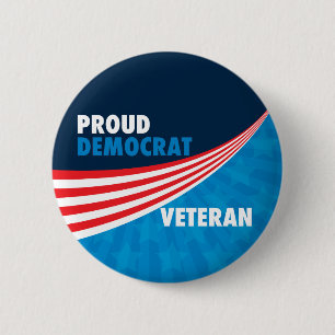Proud Democrat Veteran 6 Cm Round Badge