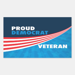 Proud Democrat Veteran Rectangular Sticker