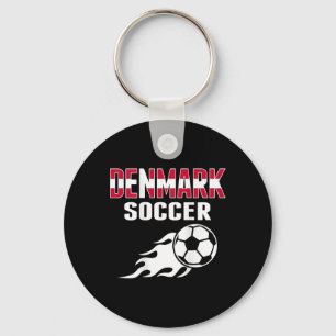 Proud Denmark Soccer Lovers Jersey - Danish Footll Key Ring