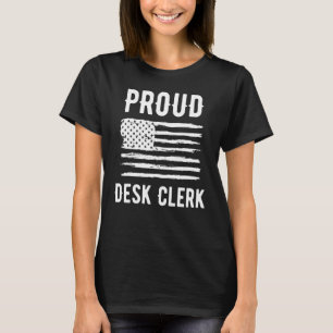 Proud Desk Clerk Profession American Flag T-Shirt