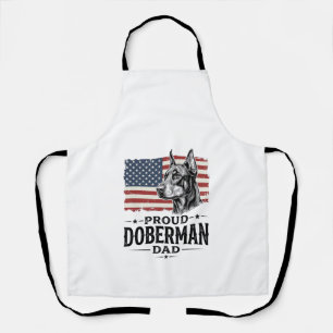Proud Doberman Dad Vintage Flag Vector Design_1 Apron