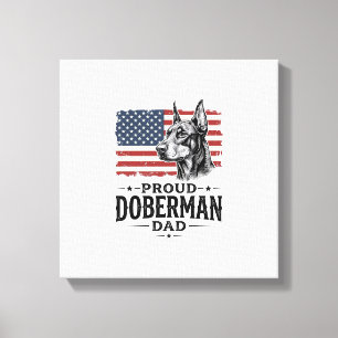 Proud Doberman Dad Vintage Flag Vector Design_1 Canvas Print