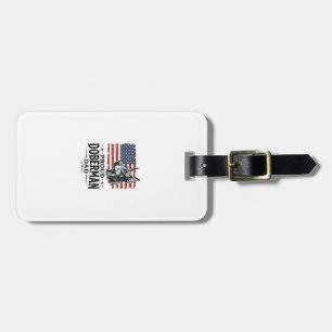 Proud Doberman Dad Vintage Flag Vector Design_1 Luggage Tag