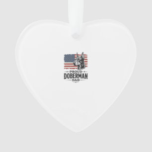 Proud Doberman Dad Vintage Flag Vector Design_1 Ornament