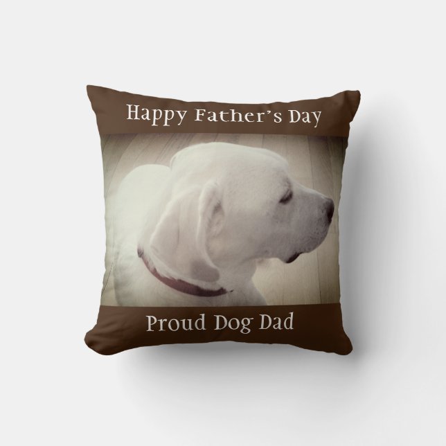 Proud Dog Dad Dark Brown Cushion (Front)