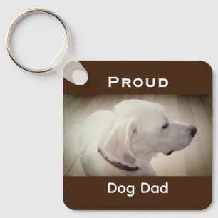 Proud Dog Dad Dark Brown Key Ring