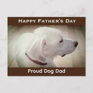 Proud Dog Dad Dark Brown Postcard