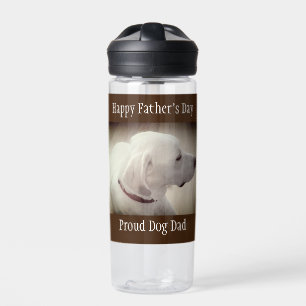Proud Dog Dad Dark Brown Water Bottle
