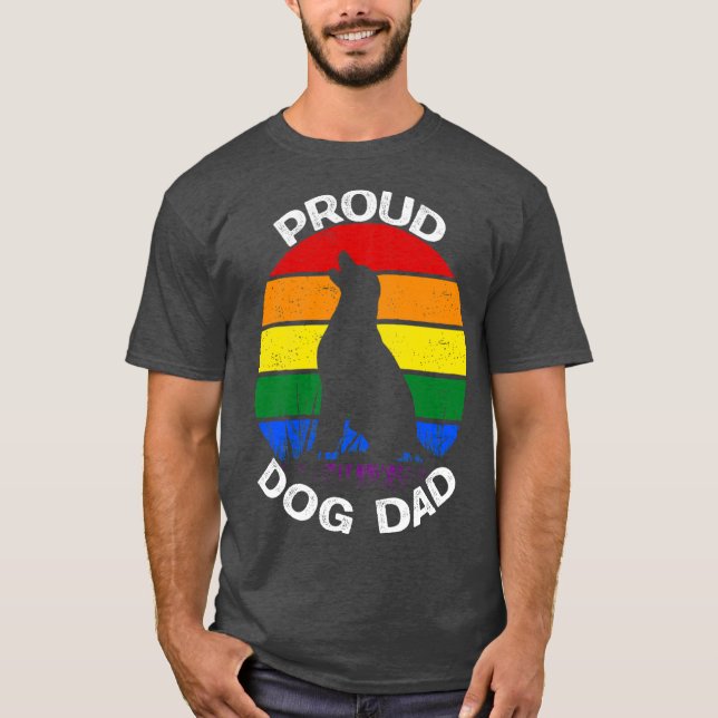 Proud Dog Dad Pride Rainbow vintage T-Shirt (Front)