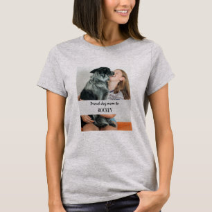 Proud dog mum personalised image and name pet T-Shirt