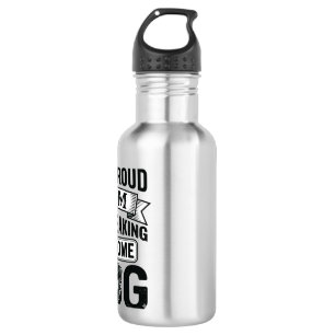 Proud Dog Mum Vintage Engraving Vector Design_1 532 Ml Water Bottle