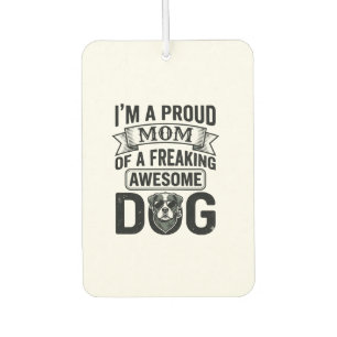 Proud Dog Mum Vintage Engraving Vector Design_1 Car Air Freshener