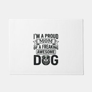 Proud Dog Mum Vintage Engraving Vector Design_1 Doormat