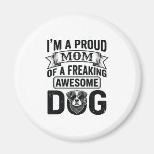 Proud Dog Mum Vintage Engraving Vector Design_1 Magnet