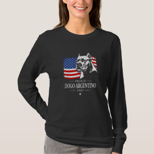 Proud Dogo Argentino Dad American Flag Patriotic D T-Shirt