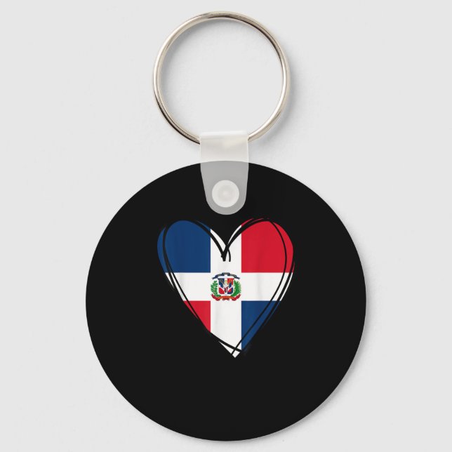 Proud Dominican Boy Girl Aunt Dad Mama Cool Flag H Key Ring (Front)