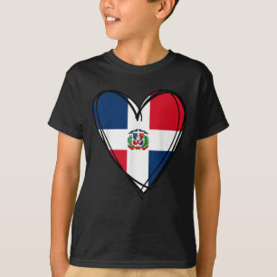 Proud Dominican Boy Girl Aunt Dad Mama Cool Flag H T-Shirt