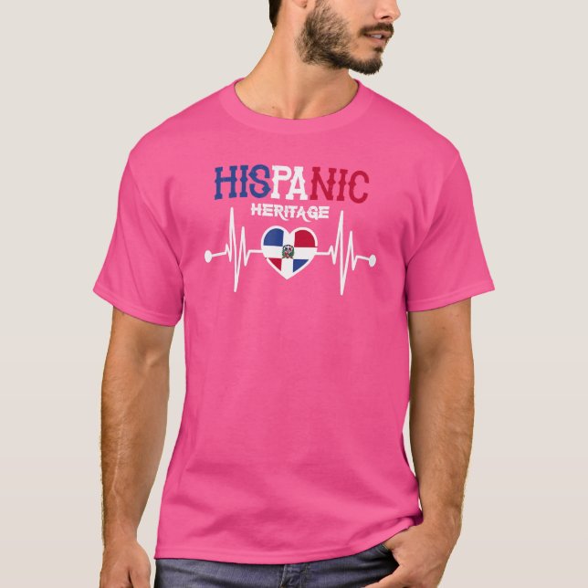 Proud Dominican Hispanic Dominican Republic Flag H T-Shirt (Front)
