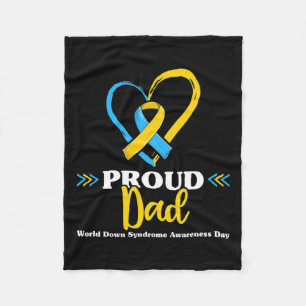 Proud Down Syndrome Dad Awareness Fleece Blanket