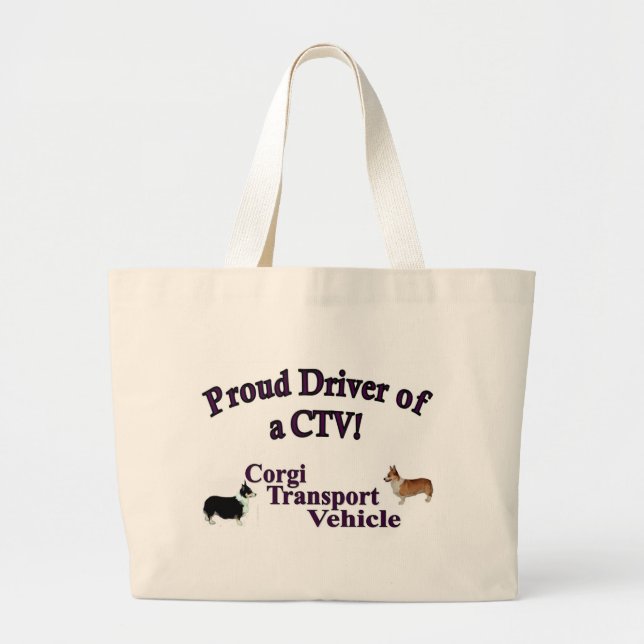 Proud Driver of a CTV Large Tote Bag (Front)
